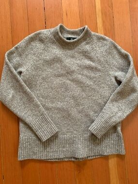 Women’s Oatmeal Wool Cotton roll neck Sweater M